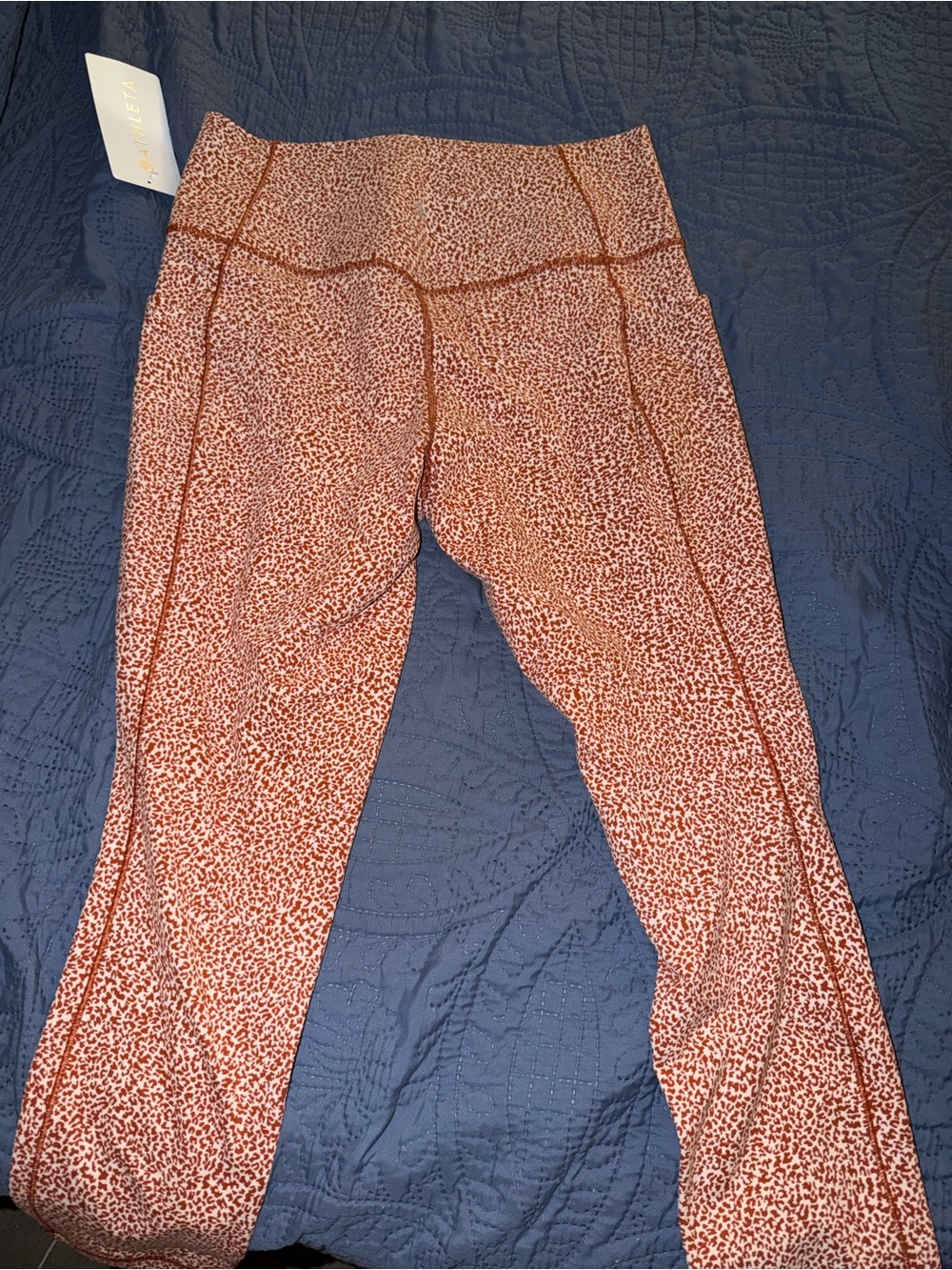 Athleta High-Rise Rust Speckle Leggings